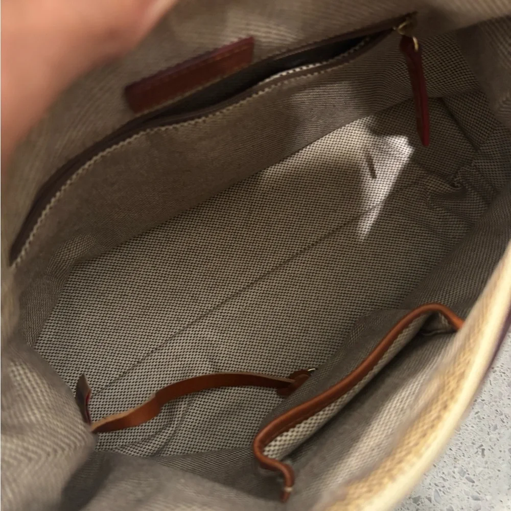 Dooney & Bourke Cream and Brown Hobo Bag EUC - Picture 5 of 5